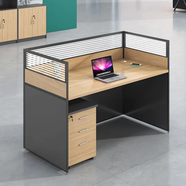 Aziz 1 way office workstation with drawers