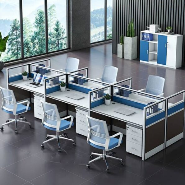 Klaus Blue 6 Way Office Workstation