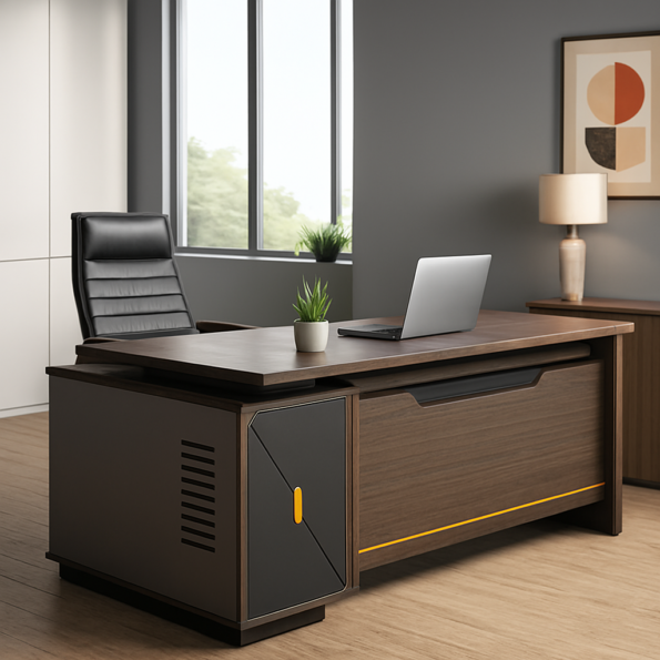 Citadel 1600mm Executive office desk with power grommet