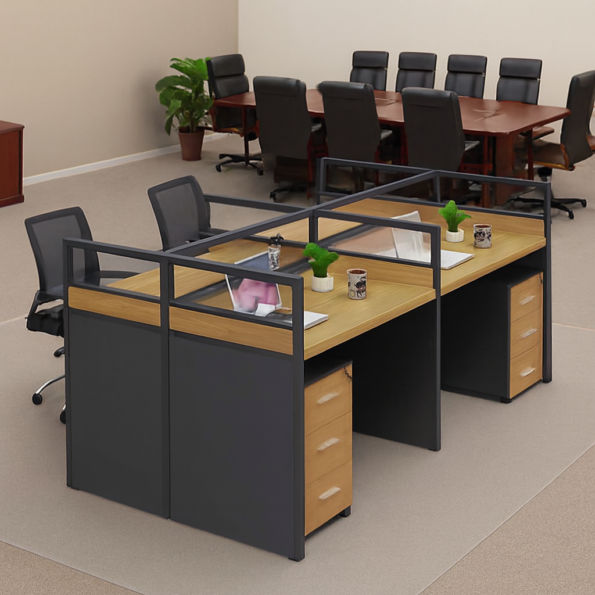 Zaire 4-Way Office Workstation with Drawers