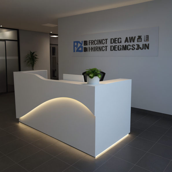 Moussa white 1800mm Modern reception desk