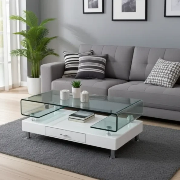Samba glass top modern coffee table