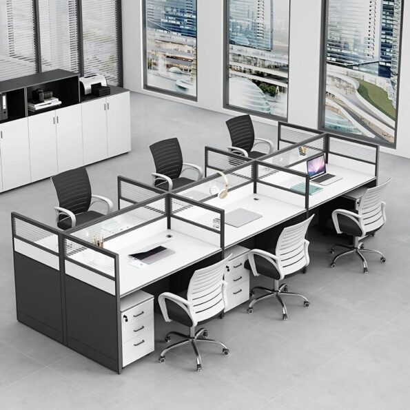Marya white 6 way office workstation