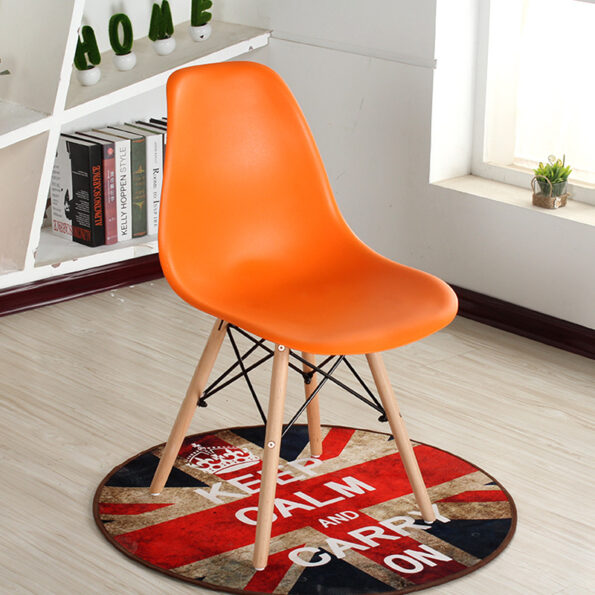 Orange eames plastic bistro chair