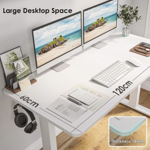Fortune white height adjustable electric desk