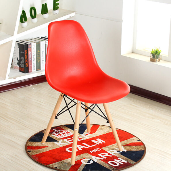 Red eames bistro plastic chair