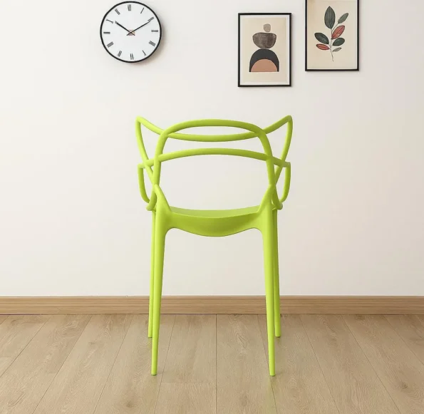 Karter green plastic bistro arm chair