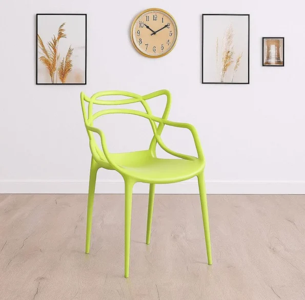 Karter green plastic bistro arm chair