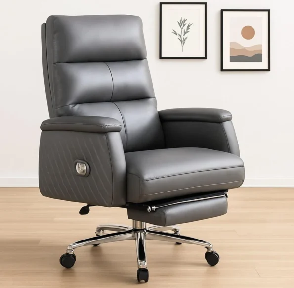 Sergio Leather Executive Office Chair with Footrest