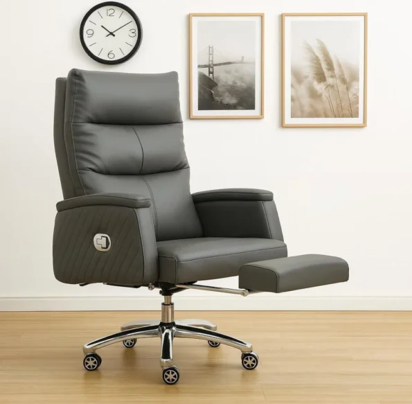 Sergio Leather Executive Office Chair with Footrest